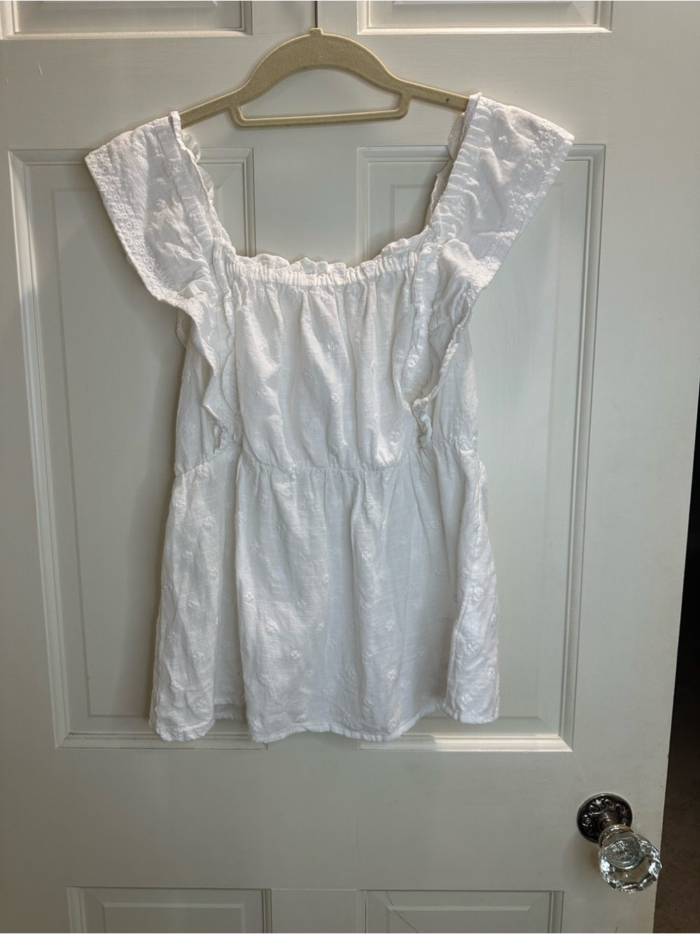 Old Navy White Eyelet Babydoll Top size XS